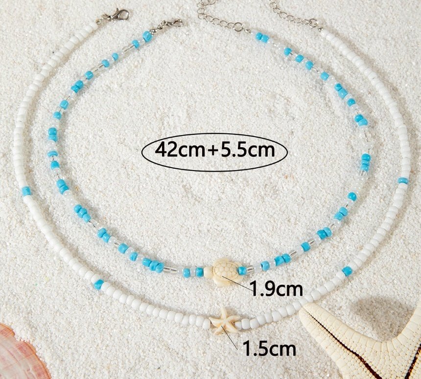 Colorful Beaded Resin Necklace Set for Women – 2 - Piece - Trendy Radar