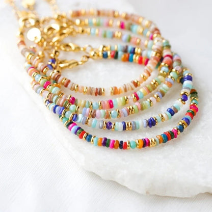 Colorful Natural Shell Hand - Woven Beaded Bracelet - Trendy Radar