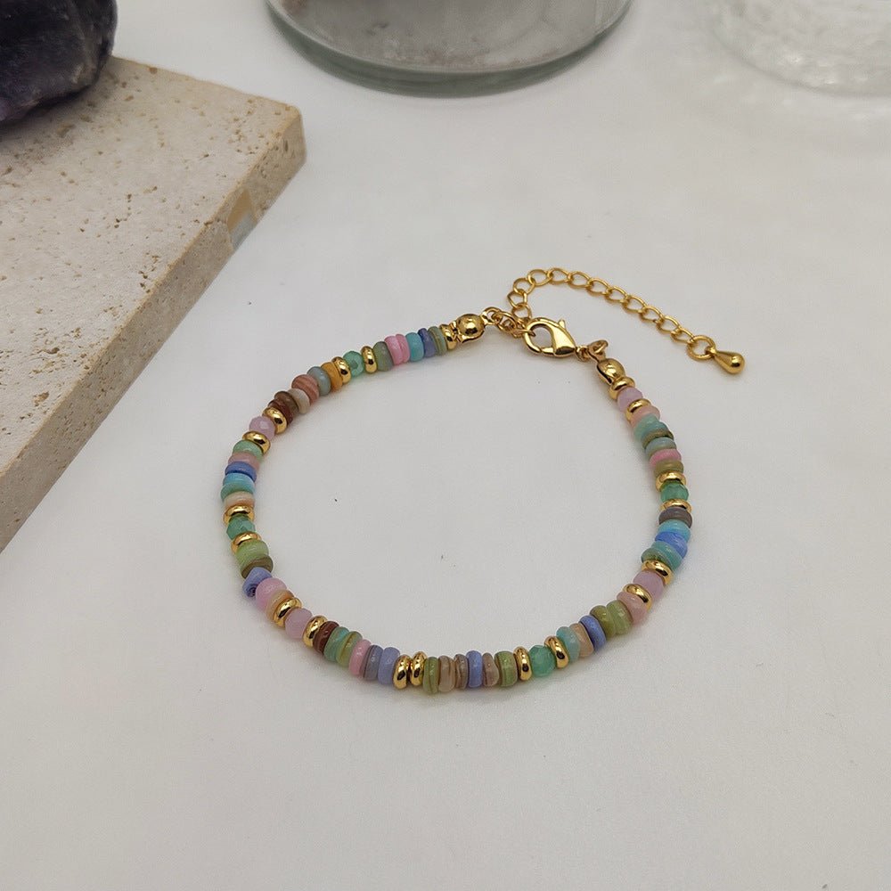 Colorful Natural Shell Hand - Woven Beaded Bracelet - Trendy Radar