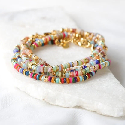 Colorful Natural Shell Hand - Woven Beaded Bracelet - Trendy Radar