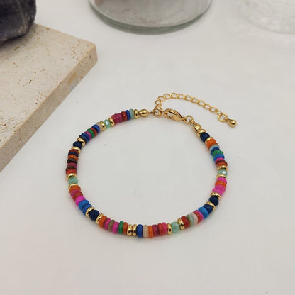 Colorful Natural Shell Hand - Woven Beaded Bracelet - Trendy Radar