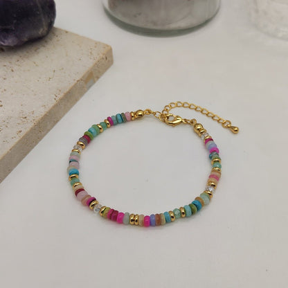Colorful Natural Shell Hand - Woven Beaded Bracelet - Trendy Radar