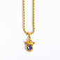 Coloured Gem Retention Guardian Angel Pendant Necklace - Trendy Radar