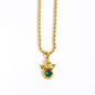 Coloured Gem Retention Guardian Angel Pendant Necklace - Trendy Radar