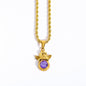 Coloured Gem Retention Guardian Angel Pendant Necklace - Trendy Radar