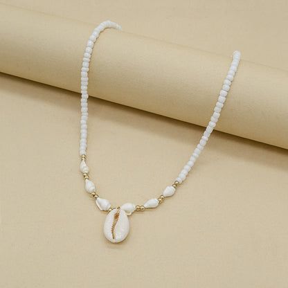 Conch White Bead Shell Necklace for Women - Trendy Radar