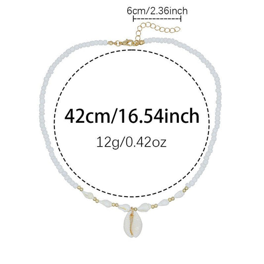 Conch White Bead Shell Necklace for Women - Trendy Radar