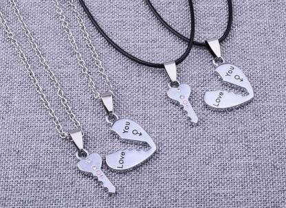 Couple Key & Heart Puzzle Necklace Set - Trendy Radar