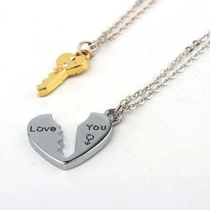 Couple Key & Heart Puzzle Necklace Set - Trendy Radar