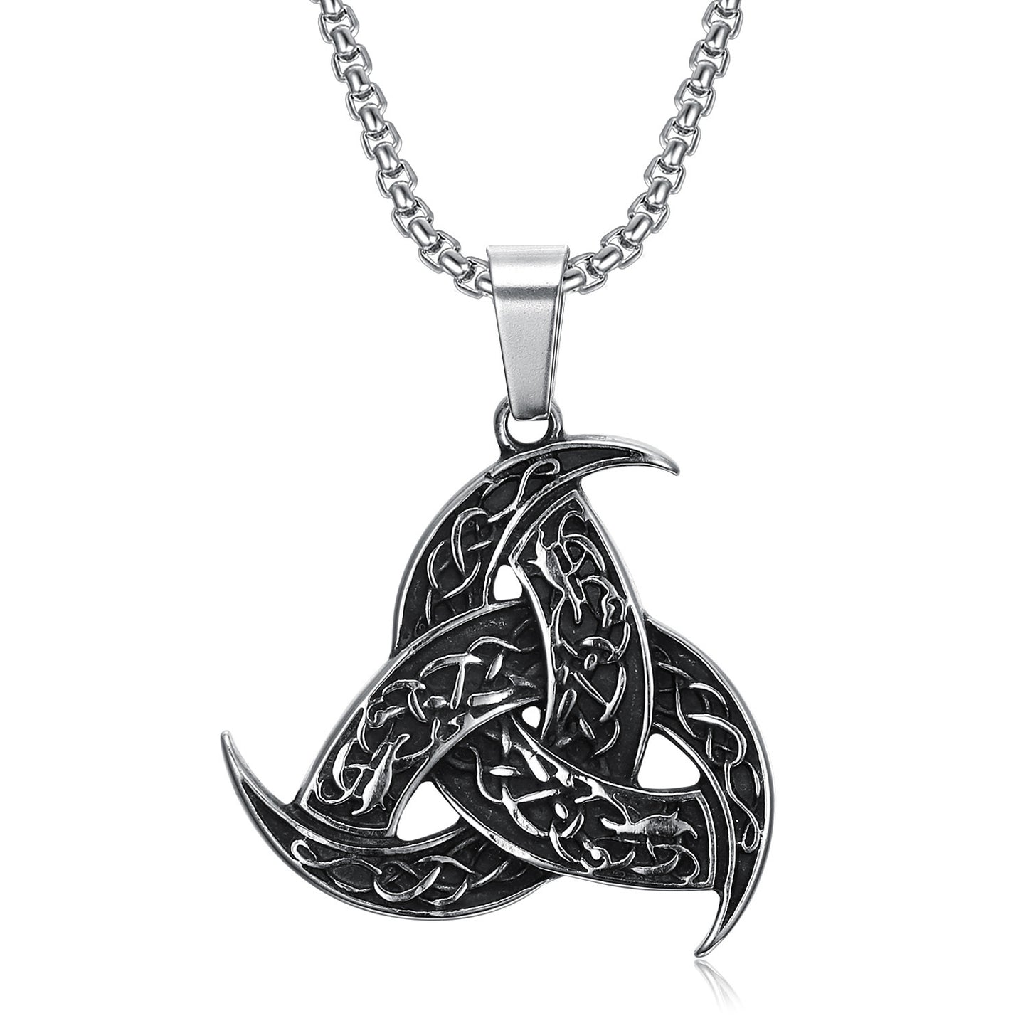 Norse Viking Odin Horn & Dragon Pendant Necklace