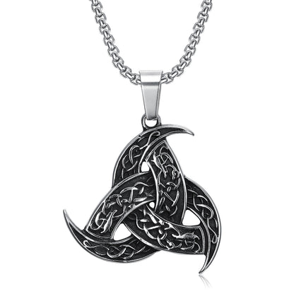 Norse Viking Odin Horn & Dragon Pendant Necklace