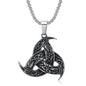 Norse Viking Odin Horn & Dragon Pendant Necklace