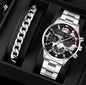 2Pcs Men’s Steel Strip Quartz Watch Set