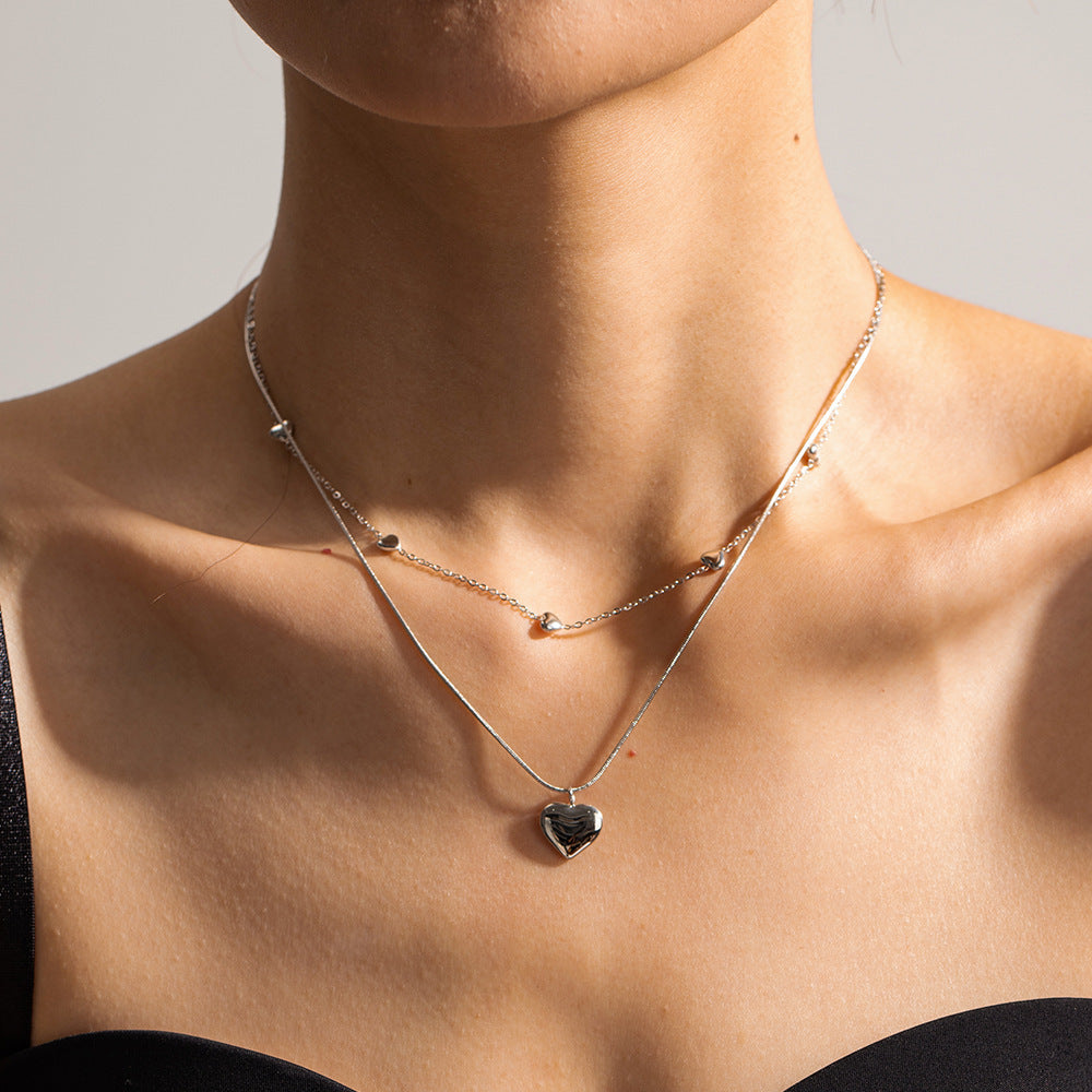 Love Heart Double-layer Necklaces