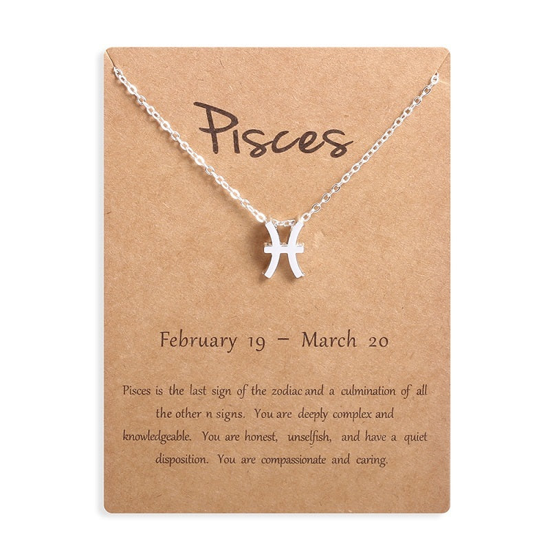 12 Zodiac Sign Constellation Pendant Necklace