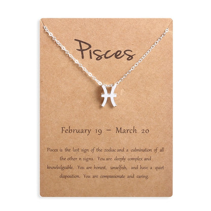12 Zodiac Sign Constellation Pendant Necklace