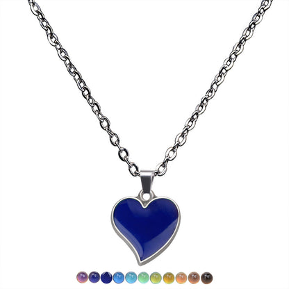 Warm Color Changing Love Heart Necklace