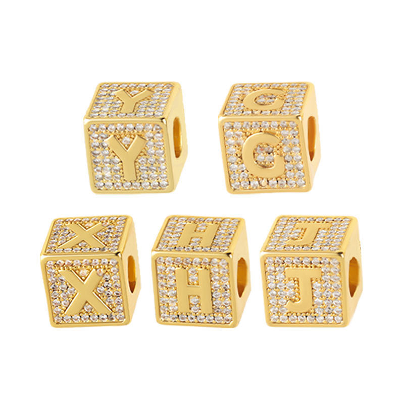 Cube 26 A-Z English Letter Pendant Necklaces