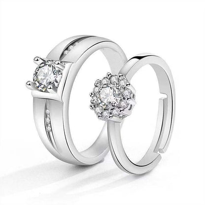 Moissanite Engagement Couple Rings
