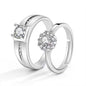 Moissanite Engagement Couple Rings