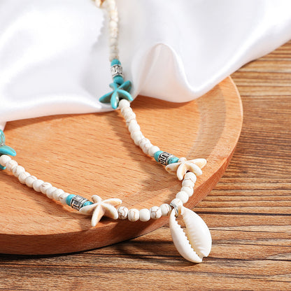 Bohemian Handmade Turquoise Starfish Necklace
