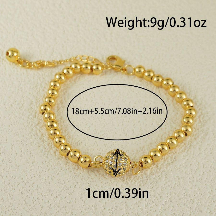 Arabic Style Copper Zircon Bracelet for Women
