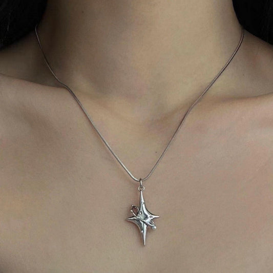 Ins Titanium Steel Star Chain Necklace