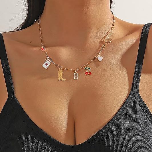 A-Z 26-Letter Diamond Initial Necklace, Multi Pendant