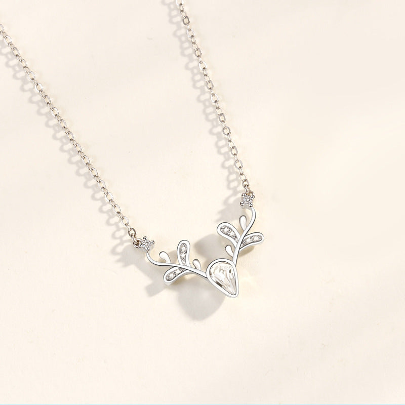 Reindeer Pendant Necklace, Gold, Silver