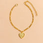 Gold Initial Letter Anklet for Women