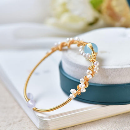 Gold Plated Pearl Bracelet