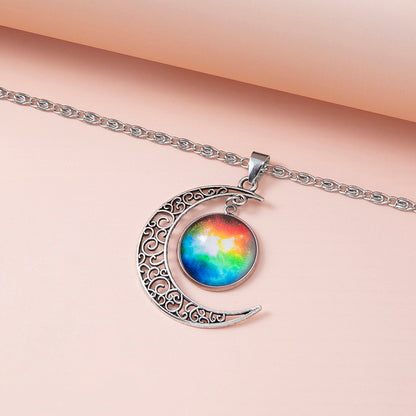 Galaxy Planet Star Glass Necklaces