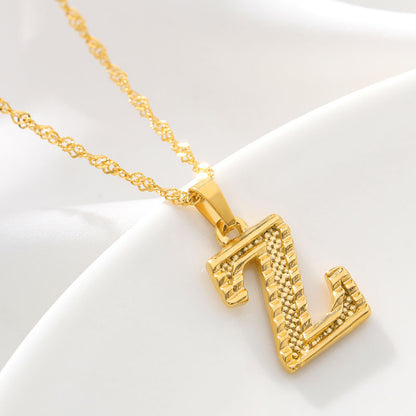 Gold Initial Letter Necklace – 18K Gold Plated A–Z Alphabet