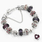 Crystal Beads & Snake Chain Charm Bracelet