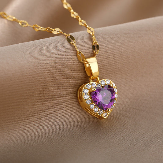 Purple Heart Ocean Necklace