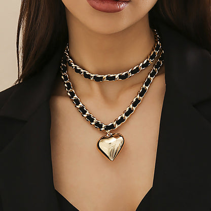 Love Double Layer Chains Necklace