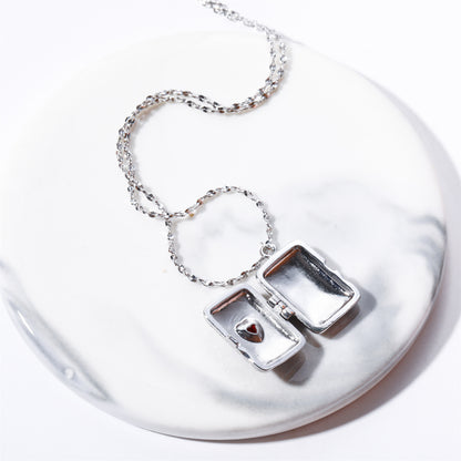 Opening & Closing Love Zircon Album Box Necklace