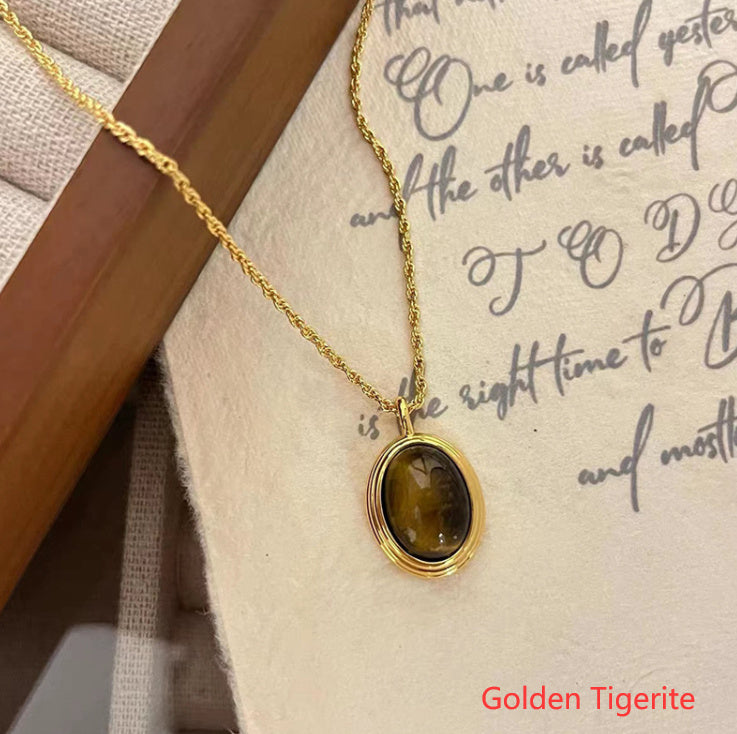 Tiger Eye Retro Pendant Necklace