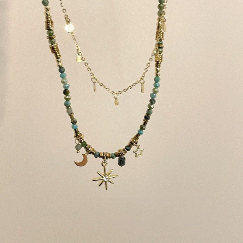 Beaded Twin Clavicle Necklace