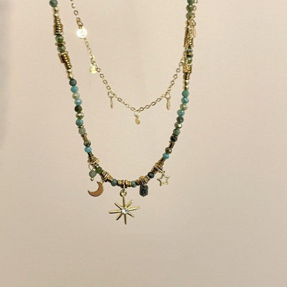Beaded Twin Clavicle Necklace