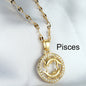 Golden Twelve Constellation Pendant Necklace