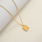Gold Stainless Steel Zircon Star & Moon Pendant Necklace