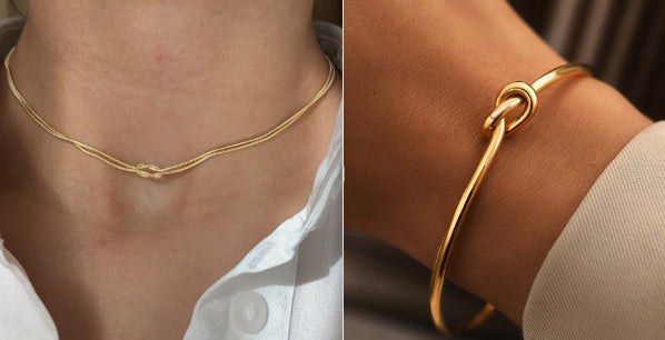 Couples Knot Necklace & Bracelet Set