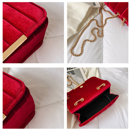 Shoulder Velvet Chain Crossbody Bag