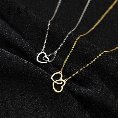 Double Heart Interlocking Necklace