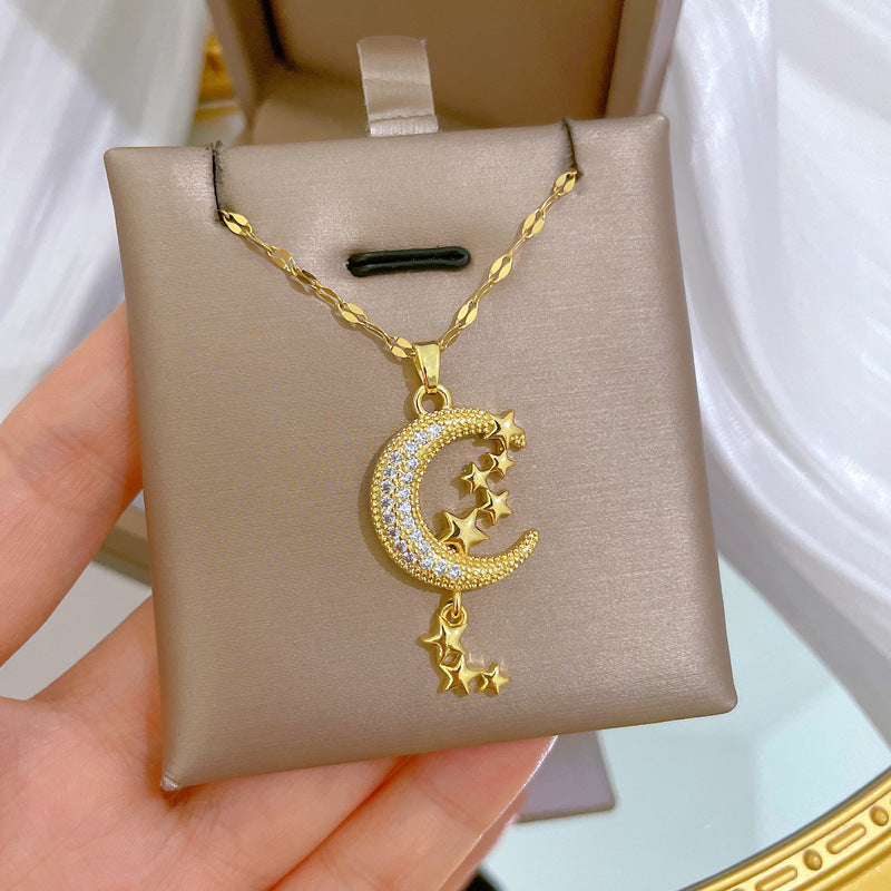 Moon Tassel Diamond Necklace