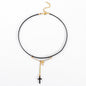 Double Cross Leather Necklace for Women - Trendy Radar