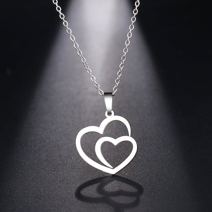 Double Peach Heart Couple Necklace - Trendy Radar