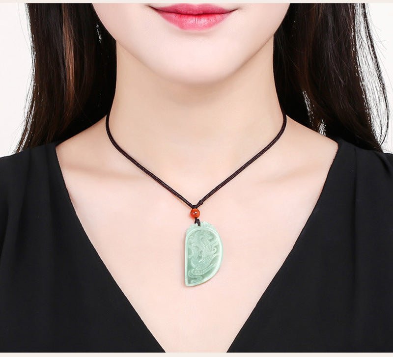 Dragon and Phoenix Jade Couple Necklace - Trendy Radar