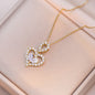 Rhinestone Crystal Heart Pendant Necklace